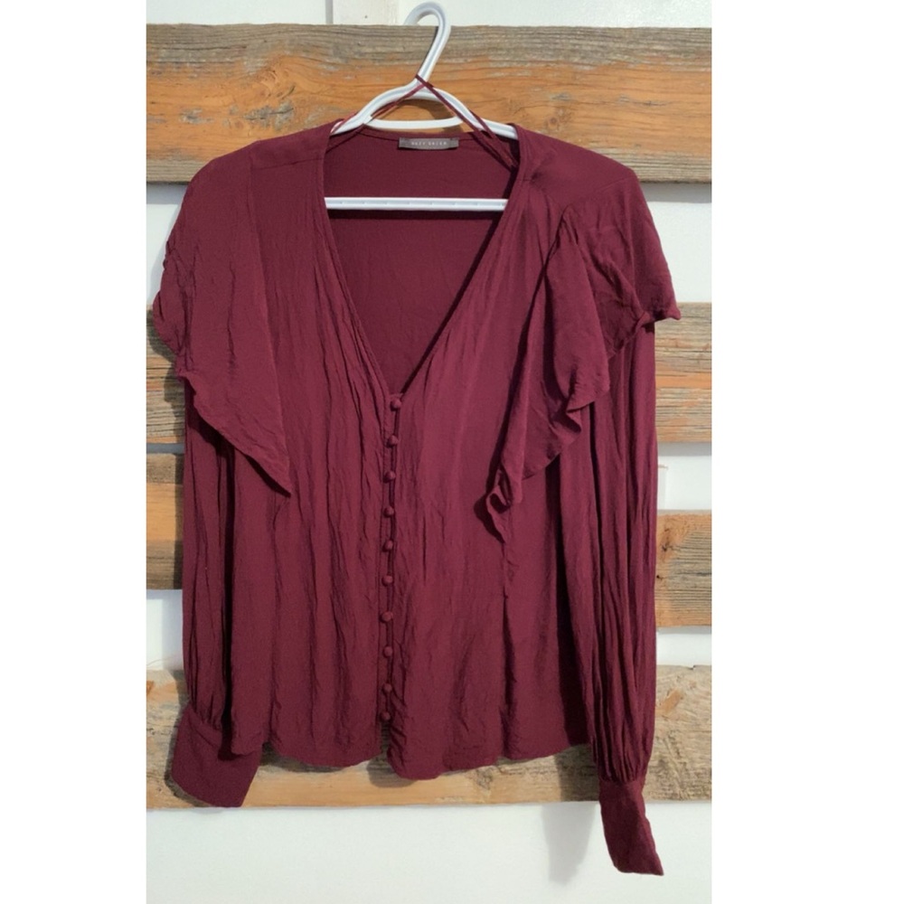 Suzy shier Elegant Burgundy Women's Top